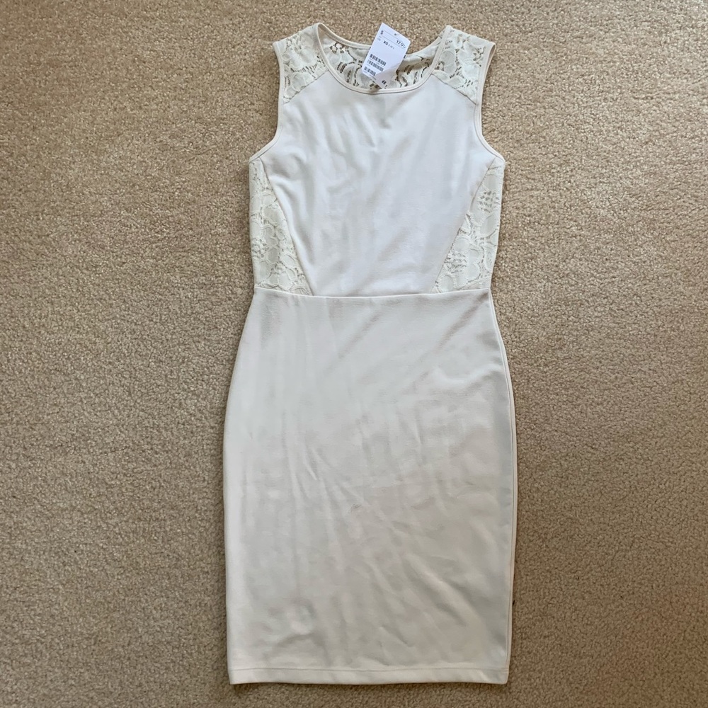 Cream Mid-Length Bandage H&M Dress